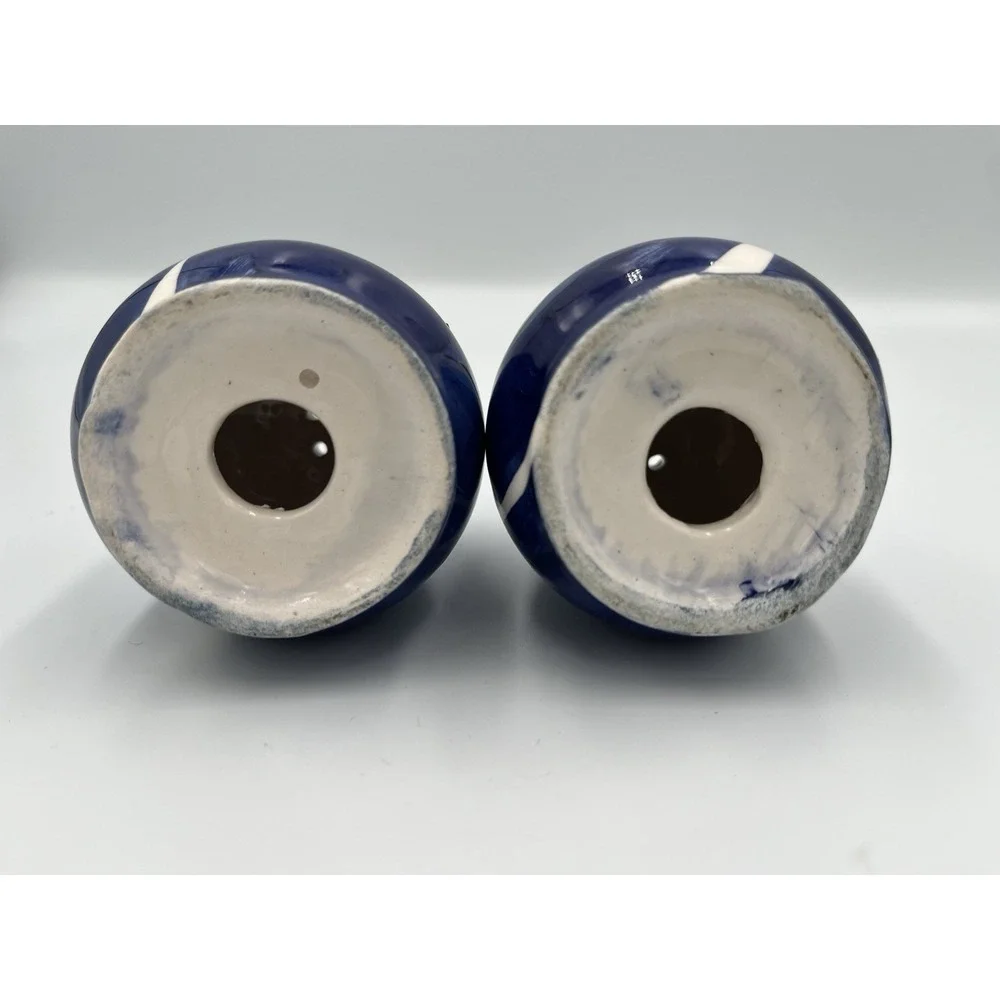 Papart Evil Eye Salt & Pepper Shakers Blue Yellow Ceramic (no stoppers)